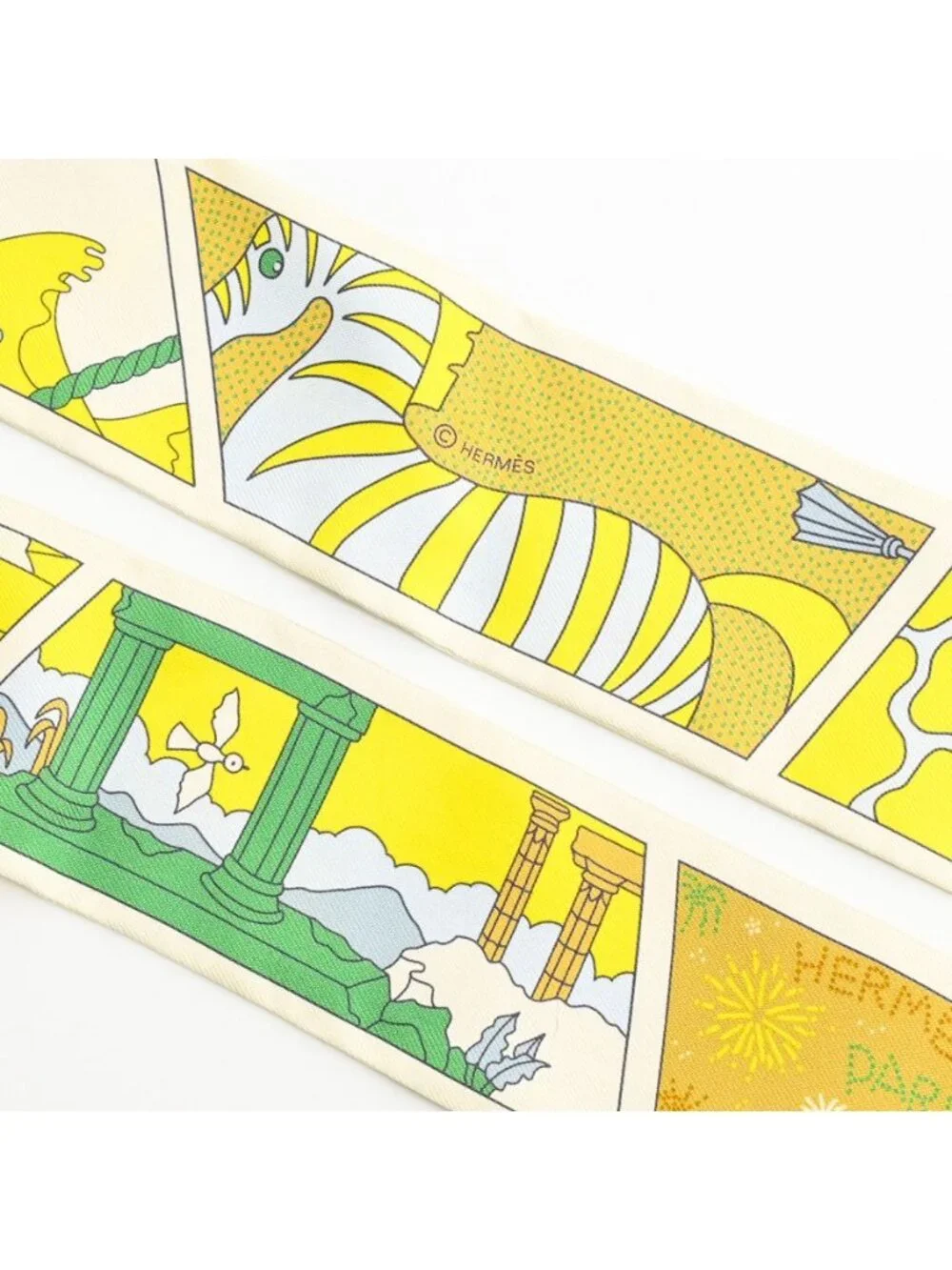 ★SOLD★ Hermes Scarf Twilly Scarves Yellow - Picture 4 of 7